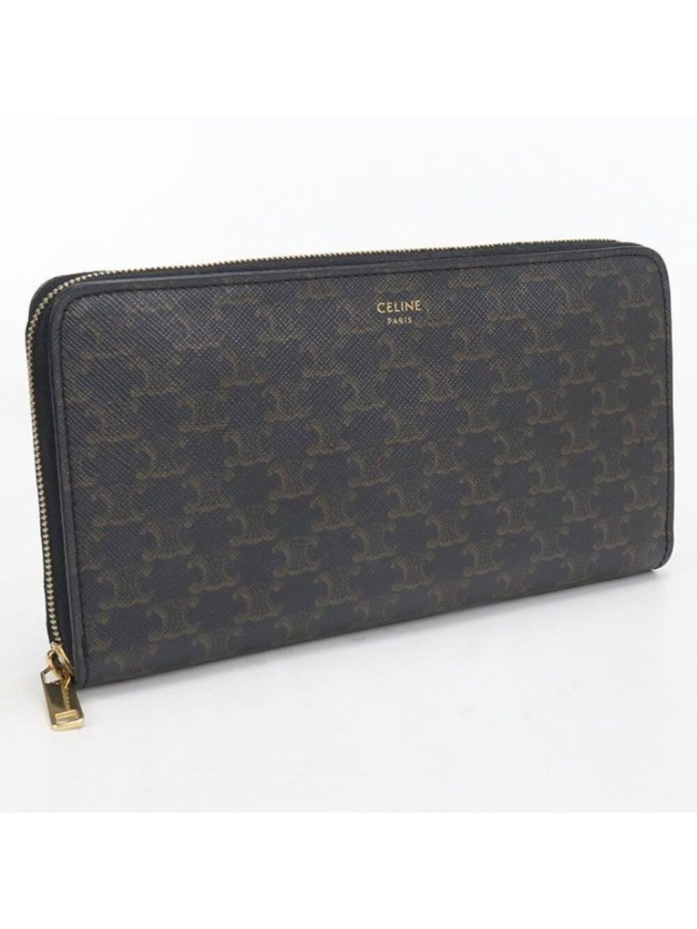 Celine Large Zip Wallet Triomphe Canvas Zip Around